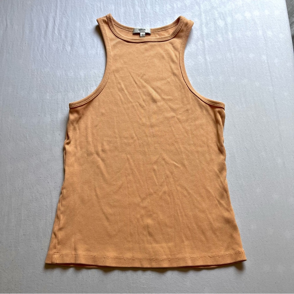 Agolde Ribbed Tank Top in Light Orange